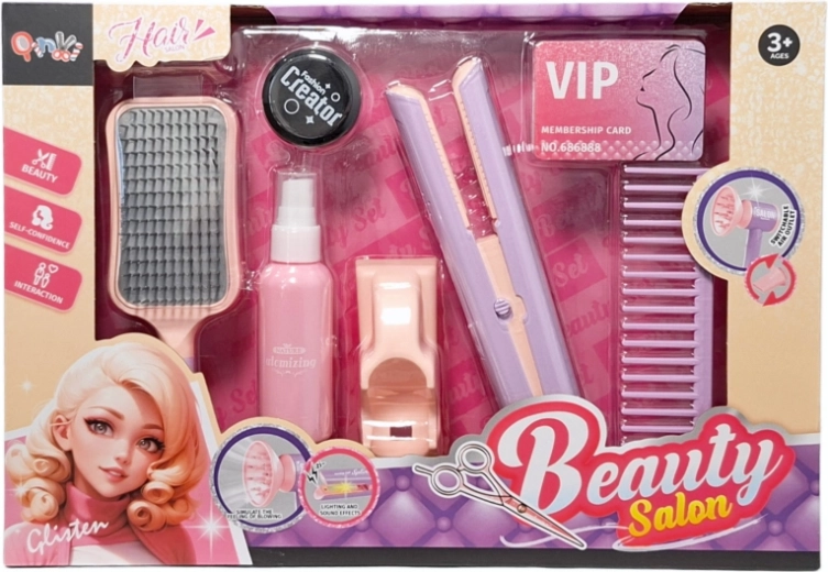 Set da parrucchiera per piccole stylist con piastra a batterie