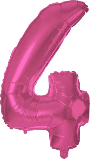 Palloncino in foil numero 4 rosa 30 cm TORO