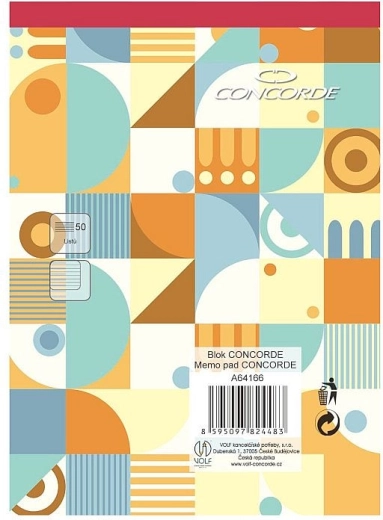 Blocco note CONCORDE A6 righe 8 mm, 50 fogli