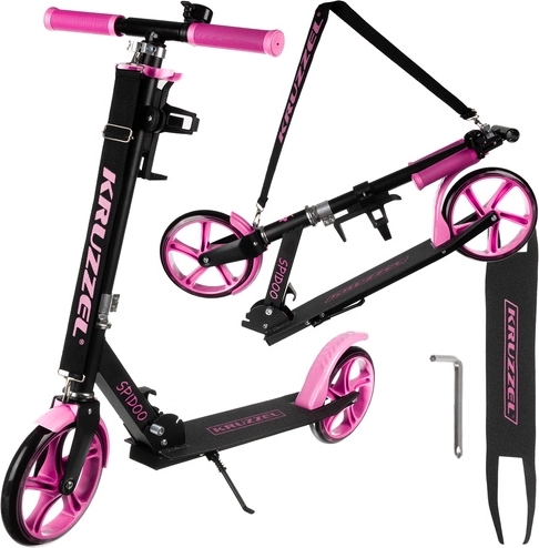 Monopattino cittadino pieghevole Spidoo KRUZZEL - 1 pezzo – Rosa-nero