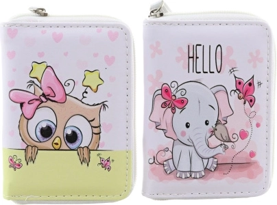 Portafoglio con animaletti con chiusura a zip
