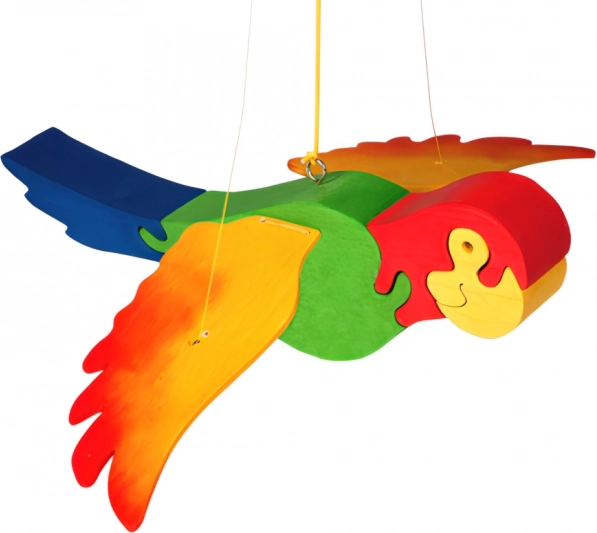 Pappagallo in legno da appendere Fauna