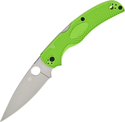 Coltello pieghevole Spyderco Native Chief Salt, FRN verde neon, lama satinata 10,3 cm