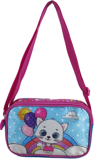 Borsetta a tracolla per bambine Gattina e palloncini 21,5 cm