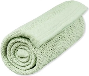 Coperta Vinter & Bloom Soft grid organic tender green