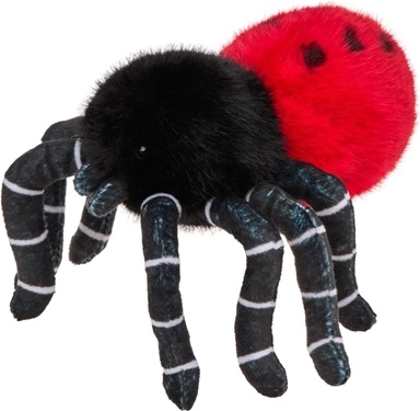 Ragno decorativo rosso e nero 15 cm