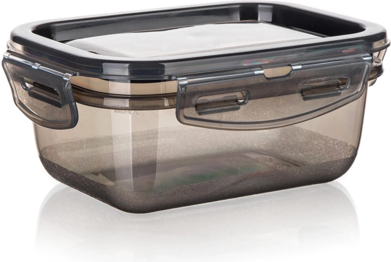 Contenitore CADENZA rettangolare 0,45 l con chiusura a clip, plastica trasparente fumé