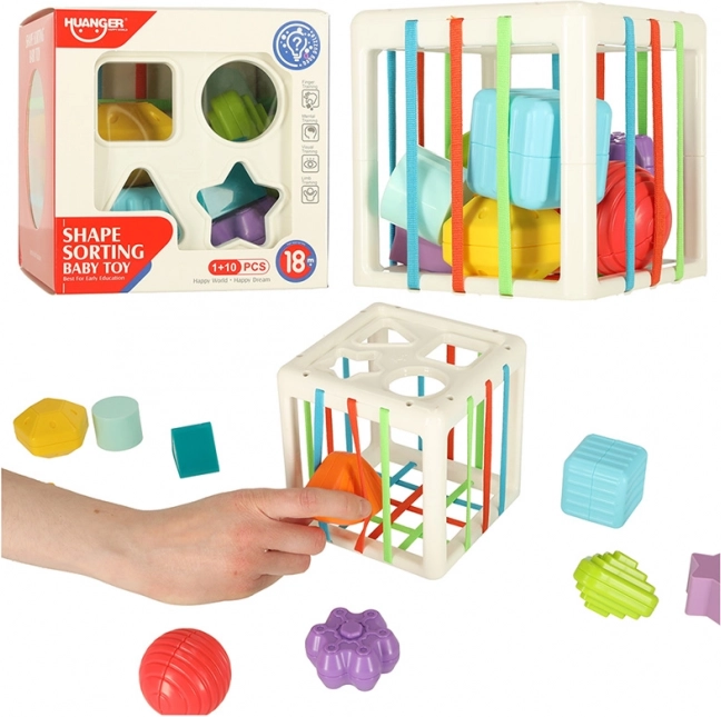 Cubo sensoriale elastico con inserimento forme