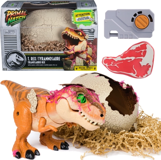 Dinosauro interattivo T‑Rex da uovo schiudibile JURASSIC WORLD PRIMAL HATCH
