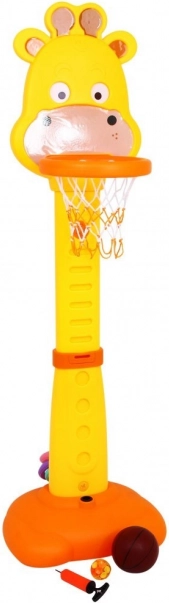 Set sportivo giraffa 4 in 1 per bambini 3+ – basket, anelli, freccette con ventose e metro di crescita