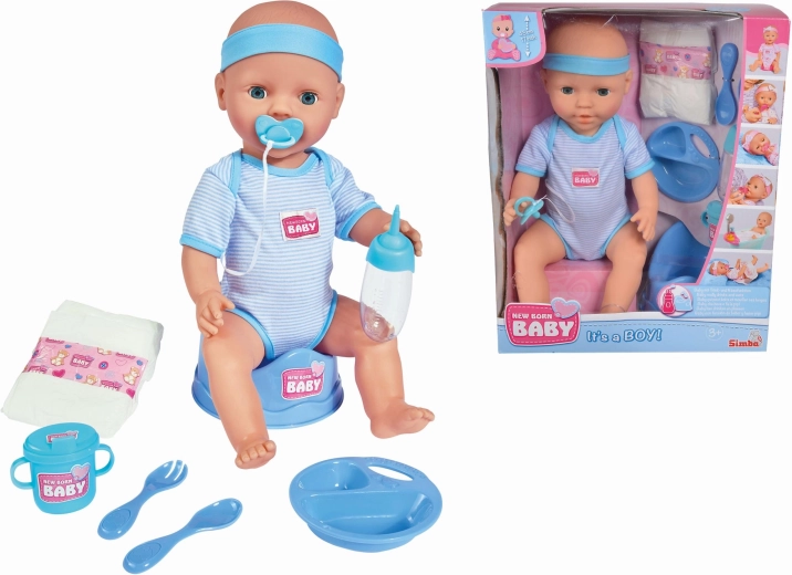 Bambolotto neonato Simba New Born Baby maschietto con accessori 43 cm