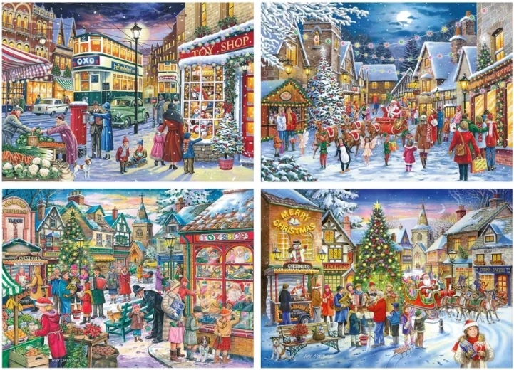 House of Puzzles Shopping natalizio, 4 × 500 pezzi
