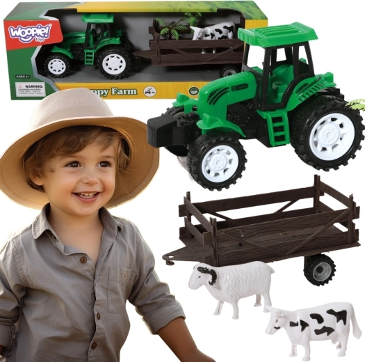 Trattore agricolo Woopie con rimorchio e animaletto