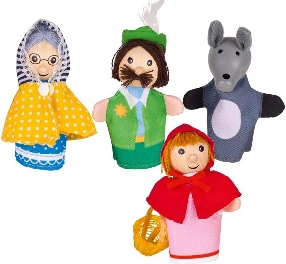 Goki set di burattini da dito Cappuccetto Rosso, 4 pezzi