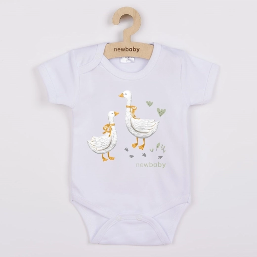 Body per bambini a maniche corte con stampa di ochette New Baby