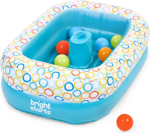 Vaschetta gonfiabile e piscina con palline Bright Starts Bathe & Giggle 2 in 1