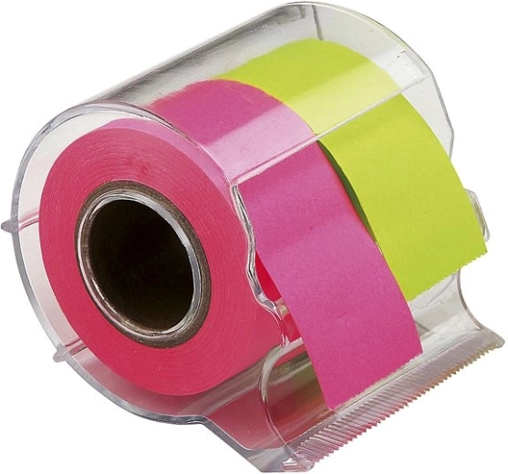 Foglietti adesivi con dispenser 2,5 × 10 m, colori neon