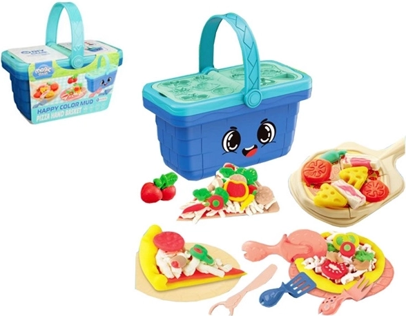 Set creativo con pasta modellabile in cestino da picnic