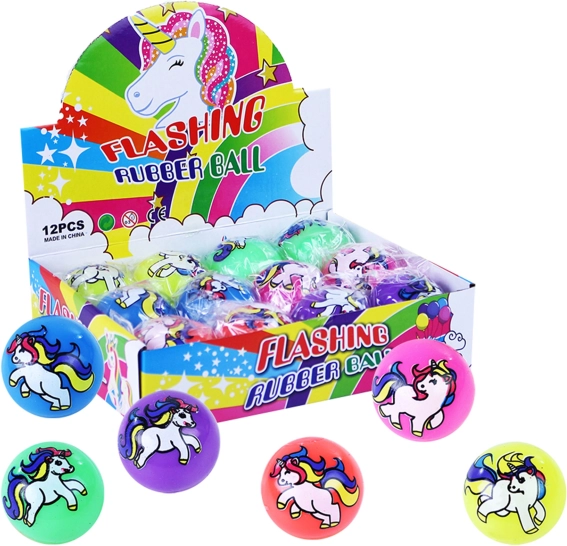 Pallina rimbalzante unicorno con luce 5,5 cm
