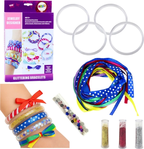 Kit creativo per realizzare braccialetti con glitter