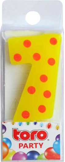 Candela per torta numero 7 TORO infilzabile 4,5 cm