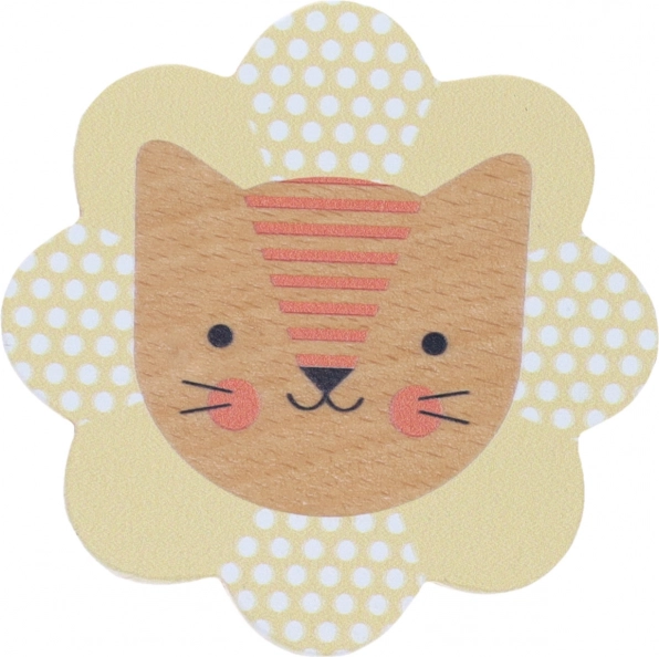 Petit Collage sonaglino in legno leoncino