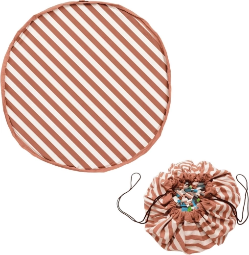 Play&Go Noomad original coperta da gioco e sacco porta-giocattoli Stripes brown