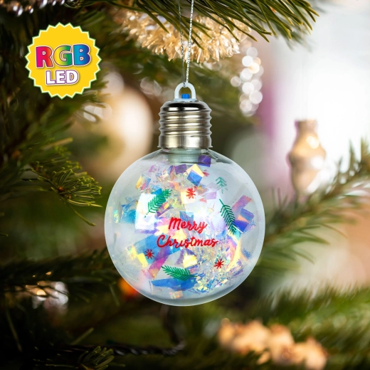 Sfera LED natalizia con illuminazione RGB, 8 cm