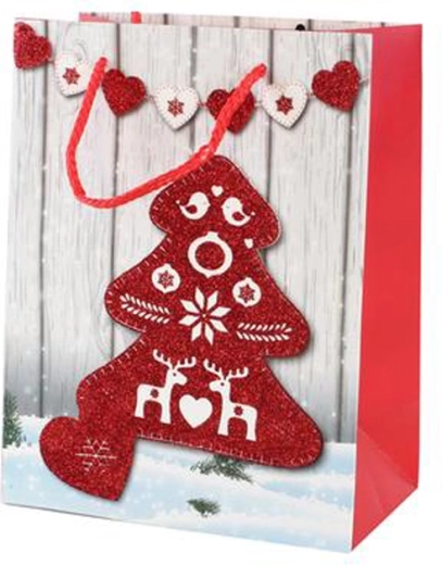 Borsa regalo natalizia in carta Toro 23 × 18 × 10 cm, mix di motivi
