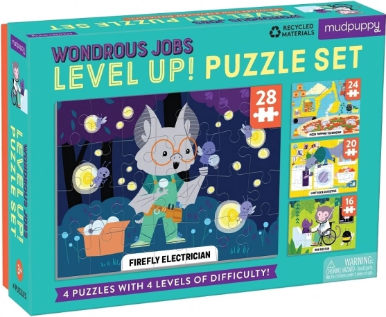Mudpuppy Level Up! professioni straordinarie – puzzle per bambini 4 in 1