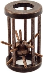 Rompicapo in metallo riccio nella gabbia