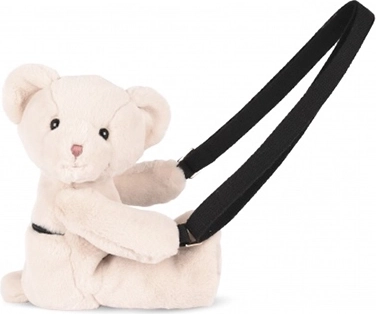 Borsa a tracolla in peluche Doudou orsetto beige 30 cm