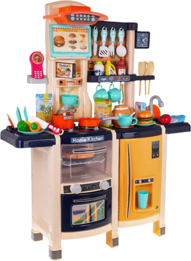 Cucina interattiva per bambini con luci e suoni, 65 pezzi – Blu