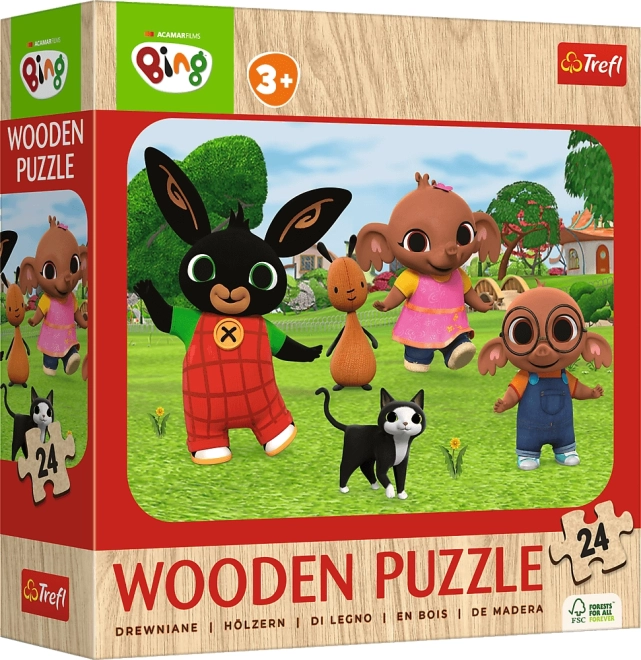 Puzzle in legno BING – Conosci Bing, 24 pezzi