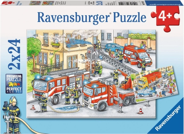 RAVENSBURGER Puzzle Eroi in azione 2x24 pezzi