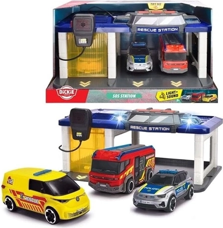Stazione di soccorso Dickie Toys con 3 veicoli