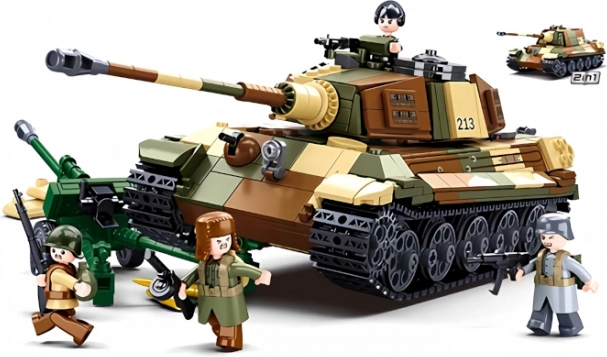 Sluban Battaglia di Budapest – carro armato pesante tedesco TIGER II 2 in 1 set di costruzione