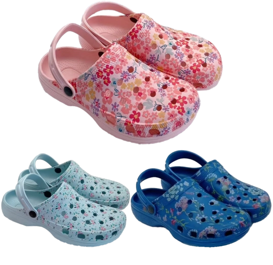 Zoccoli da giardino da donna in schiuma EVA con motivo floreale