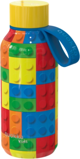 Borraccia termica in acciaio inox Quokka Kids solid color bricks con laccetto, 330 ml