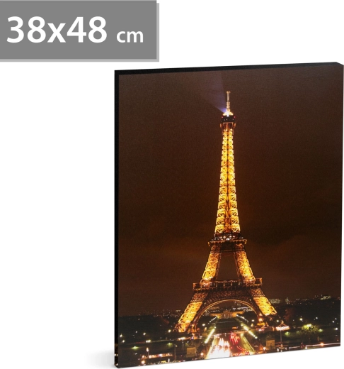 Quadro LED Torre Eiffel, 38 × 48 cm