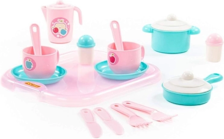 Set di stoviglie per bambini con vassoio da portata – 19 pezzi
