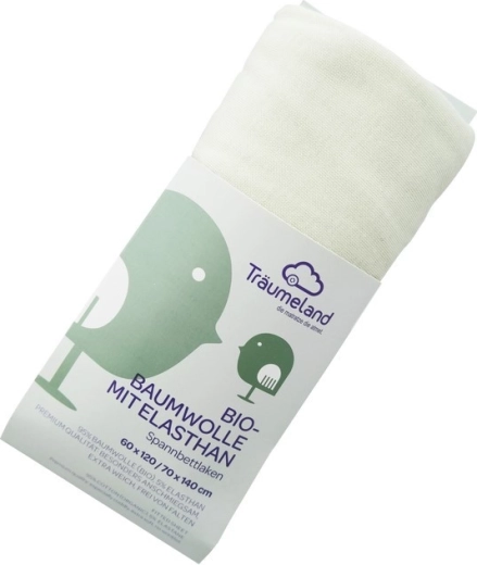 Lenzuolo Träumeland in cotone bio con elastan 40 × 90 cm, menta