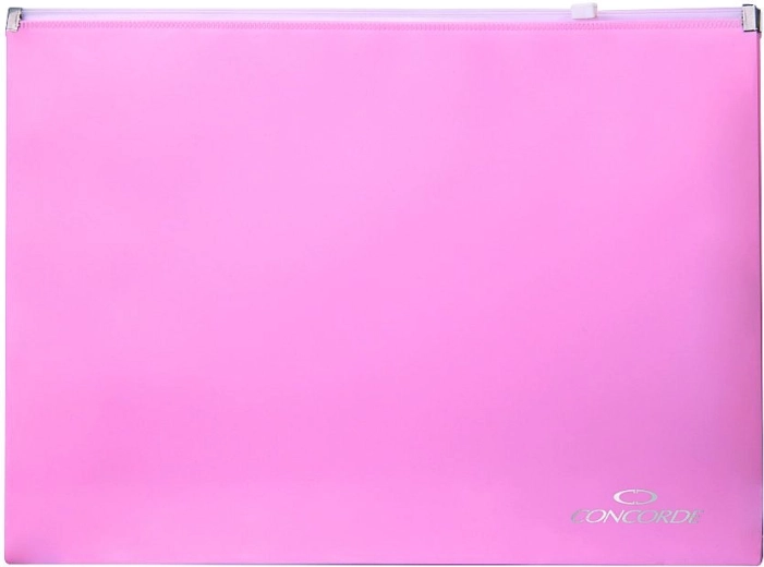 Cartelline con zip A4 rosa pastello CONCORDE