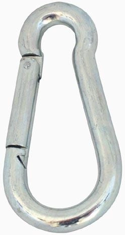 Moschettone in acciaio 90 × 8 mm, zincato, confezione da 10 pz