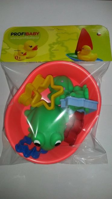 Set da bagno per bambini con vaschetta, stelline e formine