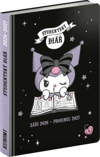 Diario studentesco Kuromi settembre 2026 – dicembre 2027, 9,8 × 14,5 cm