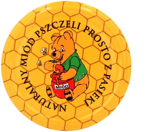 Set di coperchi per conservazione 82 mm con motivo favo di miele e orsacchiotto, 10 pz