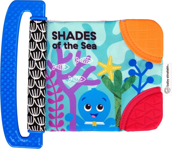 Libro morbido Baby Einstein con massaggiagengive e texture Shades of the Sea, 0 mesi+