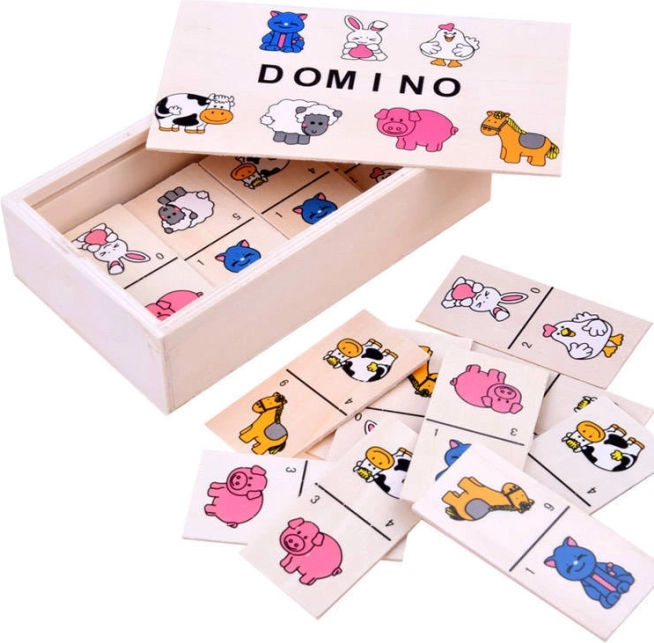 Domino illustrato per bambini – animaletti colorati