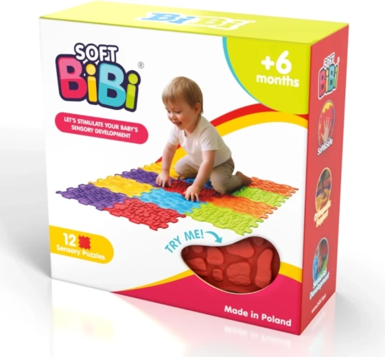 set di tappetini sensoriali SOFT BIBI 12 pz per bambini 6m+